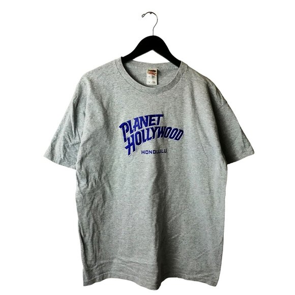 Vintage Y2K Planet Hollywood Honolulu T Shirt Adult Gray XL Extra Large Solid - Picture 1 of 10